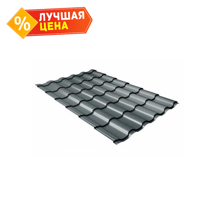 Металлочерепица Grand Line Kredo (Кредо) 0,5 Satin RAL 7016 Антрацитово-серый