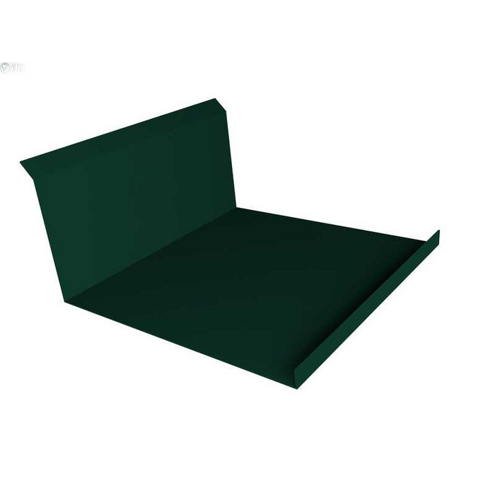 Планка примыкания нижняя 20х122х260х15 0,5 Quarzit lite с пленкой RAL 6005 зеленый мох - фото №1